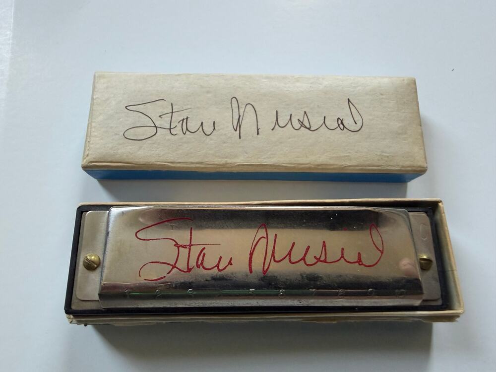 Stan Musial Autographed Harmonica Box Stan the Man St. Louis Cardinals, HOF, MLB